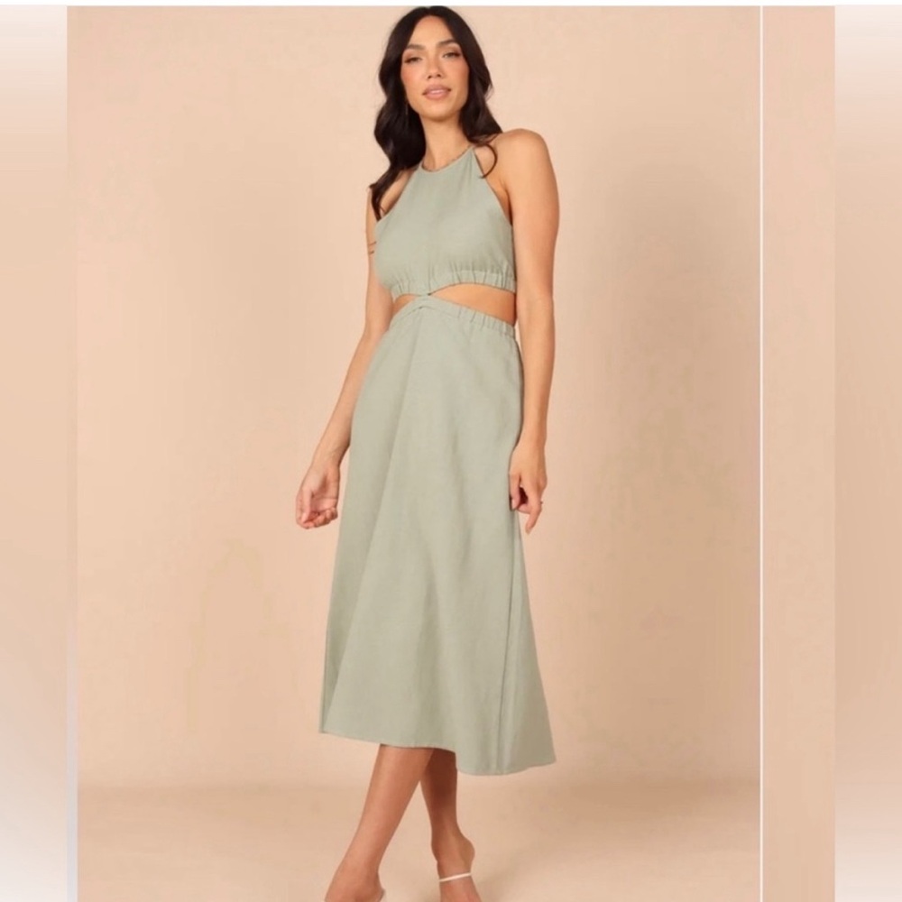 Petal & Pup Ellis Cut Out Dress - Sage (S)